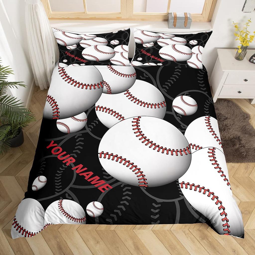 Name Soccer Duvet Cover For Boys Teens Blue Flame Soccer Bedding Collection Personalized Sports Comforter Cover Bedroom Decor