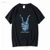 Vintage Donnie Darko Movie T Shirt Bunnysuit Mask Vintage Washed Stretched Stylish Homme Streetwear Graphic Soft Fashion