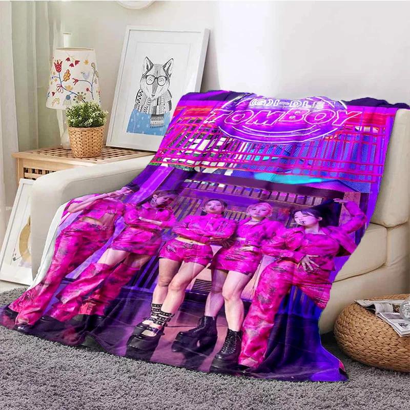 Kpop (G)I-DLE Kpop Girl Miyeon Soft Plush Blanket, Flannel Blanket Throw Blanket for Living Room Bedroom Bed Sofa Picnic Cover