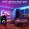 Nexillumi 32.8FT Neon LED Rope Lights IP67 Waterproof LED Lights for Bedroom Flexible LED Light Strip with Remote and APP Control RGB Lighting Strip