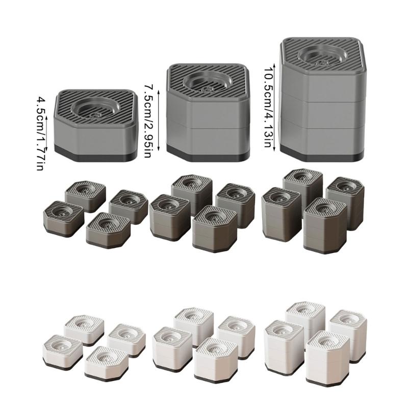 4Pcs Anti Vibration Pads for Washing Machine Washer Dryer Moving Walking Vibration Transfer Stabilizer Support Feet Mat