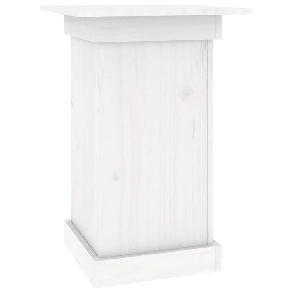 White Flower Stand 40 x 40 x 60 cm Solid Pine Wood
