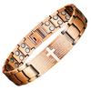 Antique Copper Magnetic Bracelet: Retro Fashion Three-Row Adjustable Couple Bangle
