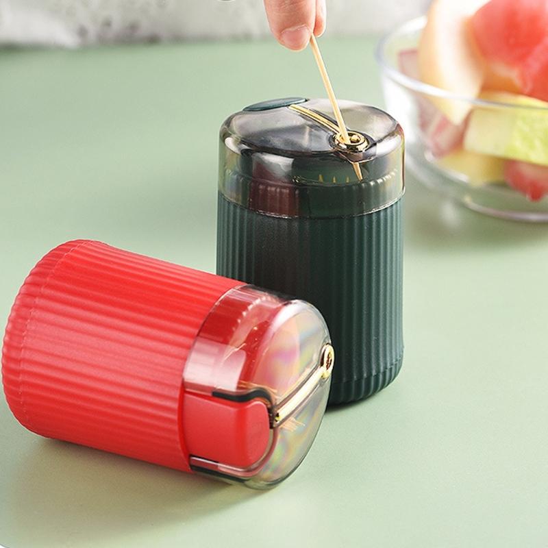 Pop-up Toothpick Box Table Decoration Press Type Cylinder Shape Toothpick Holder Box Dispenser Dinning Table Holder
