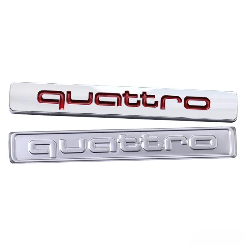 1Pc ABS Car Sticker Quattro Logo A3 A4 A5 A6 B7 Q7 B8 TT RS3 RS4 R8 A8 A7 Q5 Q3 C7 S3 B5 Q2 Rear Trunk Emblem Decoration
