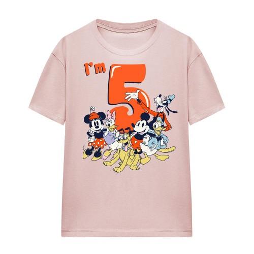 Mickey Mouse & Friends Womens/Ladies Vintage Group 5th Birthday T-Shirt