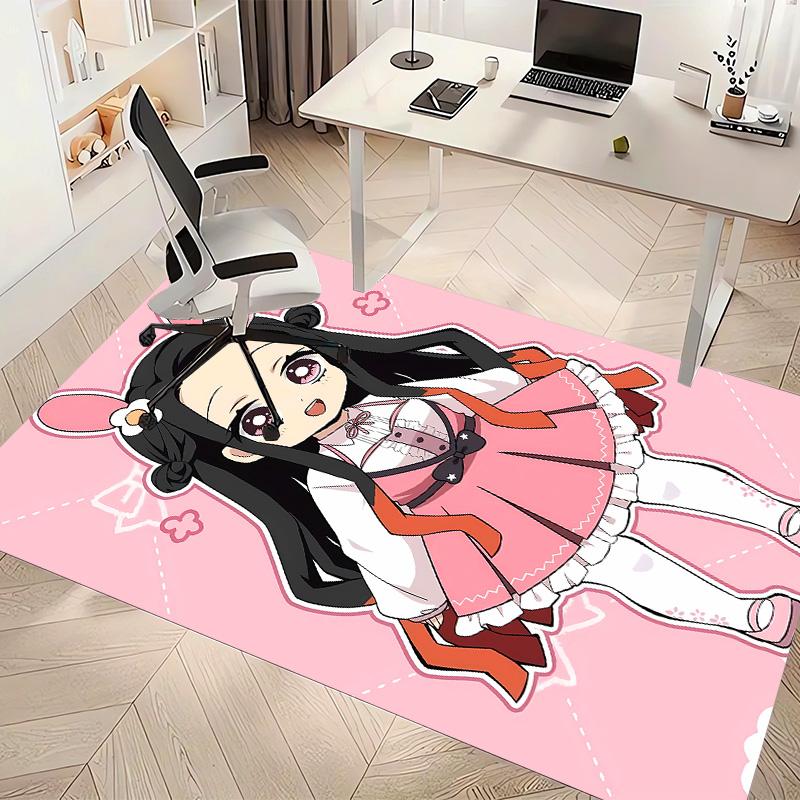 Demon Slayer Nezuko2 Printed Absorbent Washable Carpet, Non-Slip Bathroom Mats, Kitchen Rugs, Yoga Mat,Living Room Entrance, Camping Picnic Rugs