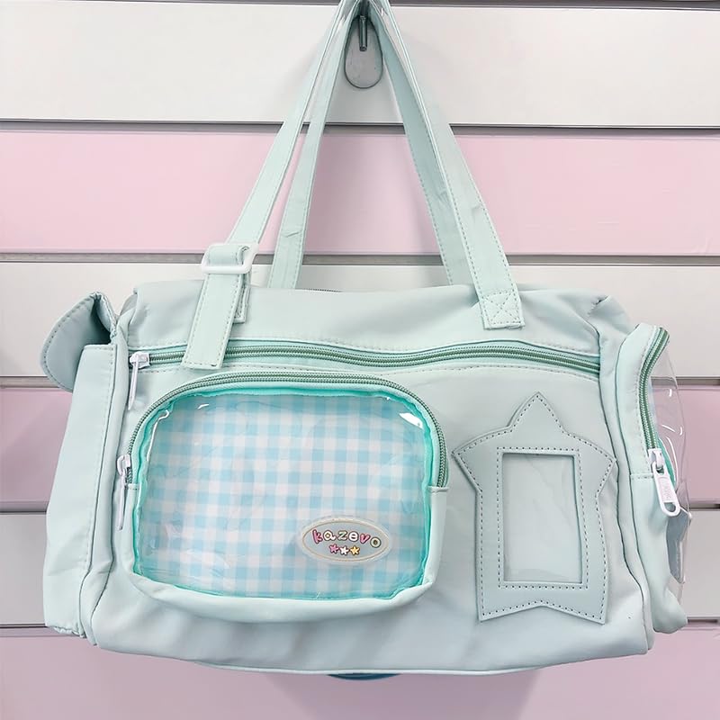 Ita Travel Large Clear Plush Card Blue G-Trigger Bag, Capacity, Adult, Bag, Storage, Transparent, [Used]