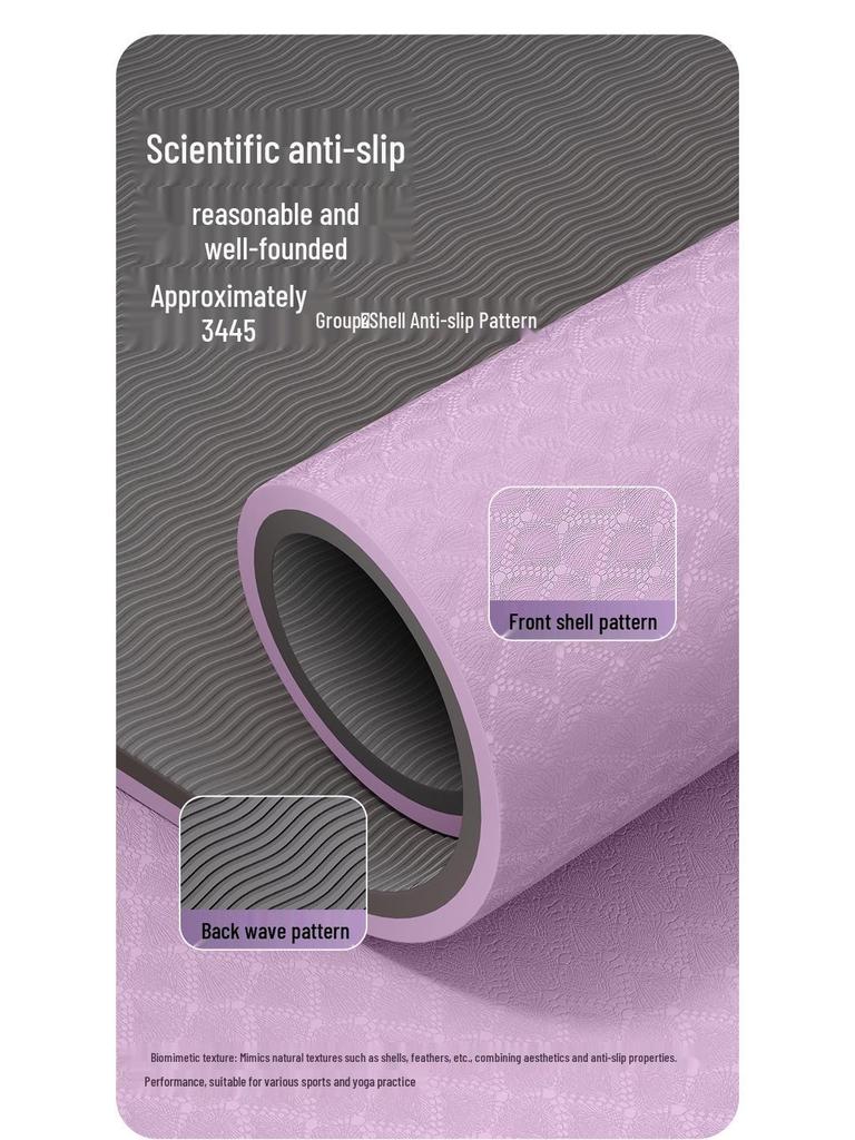 10mm Thick Non-Slip TPE Yoga & Fitness Mat for Sound Insulation & Shock Absorption