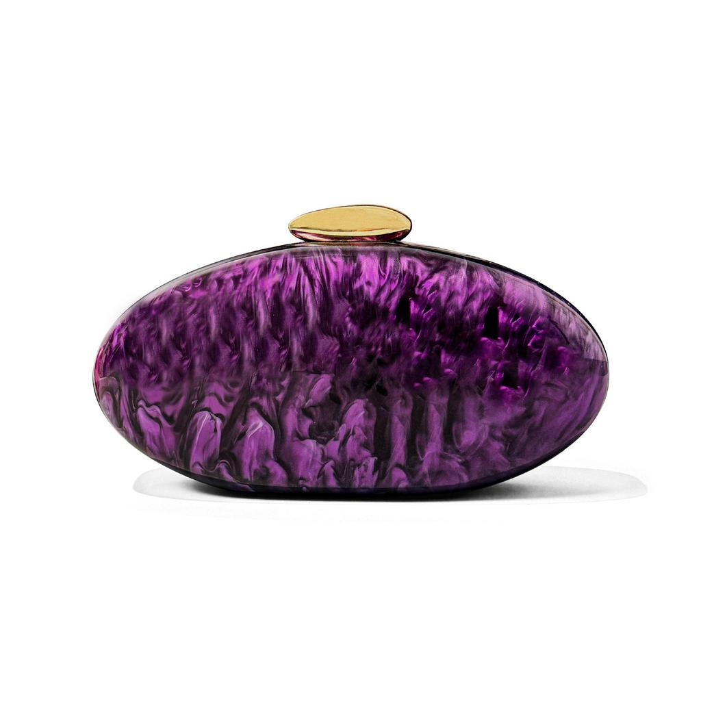 Podzimní móda 2024, akrylová lesklá večerní kabelka v evropském a americkém stylu - kabelka přes rameno ve tvaru husího vejce