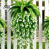 Vibrant Color Artificial Flowers Fake Hanging Plants, UV Resistant Vines, Ivy Outdoor Maintenance Free Plants Faux Indoor Bedroom Living Room