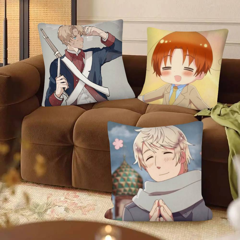 1Pc Anime H-Hetalia World Stars Pillow Case Fashion Square Pillowcase Bedroom Sofa Room Ins Decoration Leisure