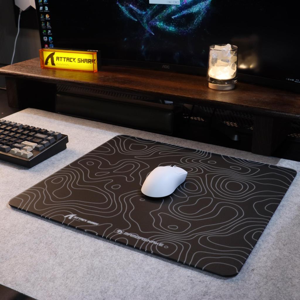 MAMBASNAKE X ATTACKSHARK CM05 Gaming Mouse Pad Glass Pad Large Mouse Pad Smooth High Precision Easy To Clean Wear Resistant Game Specialized Tempered