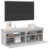 VidaXL 2x TV Furniture with LED Lights Low Cabinets Entertainment Centers Media Cabinets Living Room Sonoma 815681