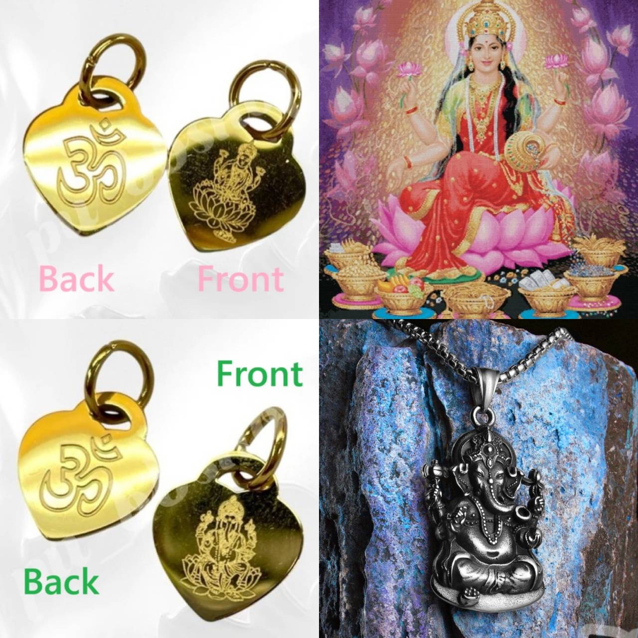

Hinduism Buddha Ganesha Elephant Head God Pendant Charm Powerful Success Wealthy Love Amulet Talismans Jewelry Vintage Gifts Protect Health Lucky Rich 1 set = 2 pcs