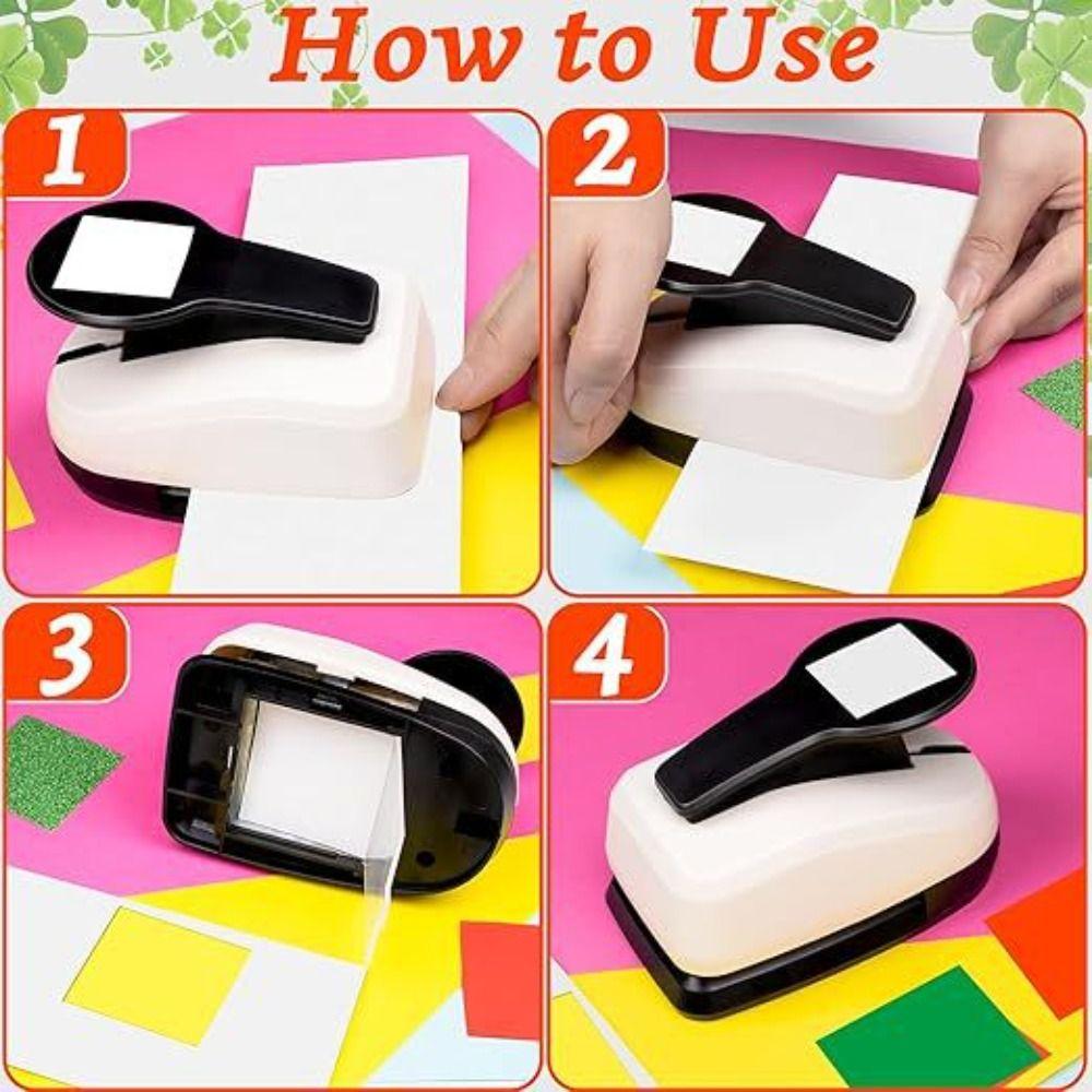 Labor-Saving Crafts Hole Puncher Cutting Craft Punching Machine Paper Cutter Educational Effortless Square Embossing Embossers
