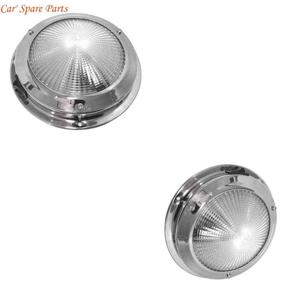 

Y4UA Led Trailer Interior Lighting Ceiling Roof Dome Light for Car RV-CaravanCabin Trailer Boat 12V White Reading Lamp CN