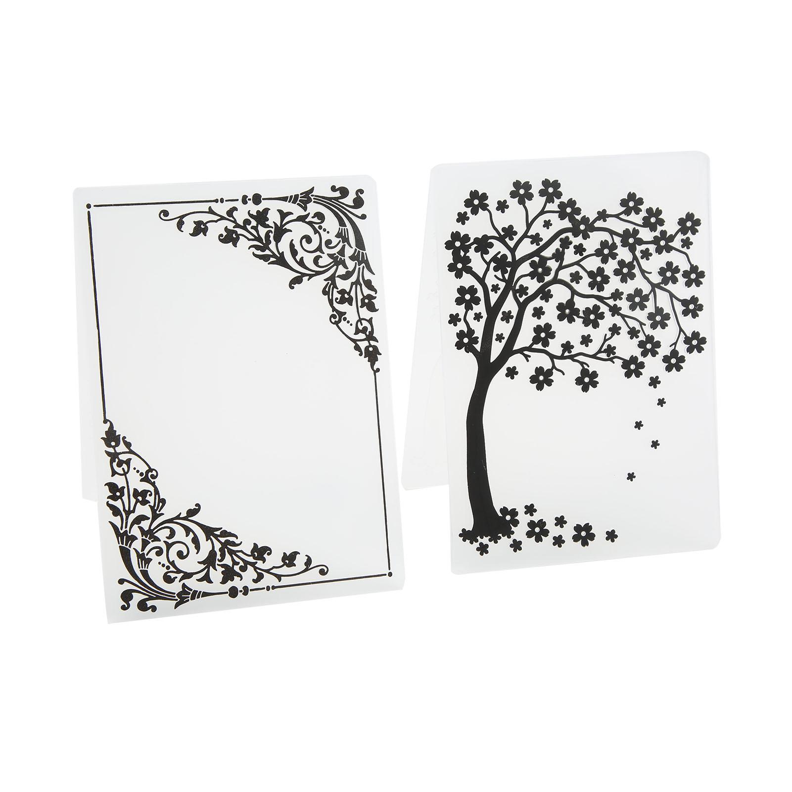

2pcs Embossing Folders Plastic Material Decorative Textures DIY Making Embossed Designs Templates for Scrapbooking