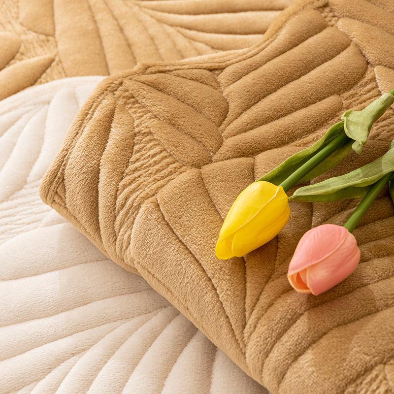 Winter Plush Thickened Sofa Cushion  Milk Plush Non-Slip Seat Cushion Solid Color Flannel Simple Sofa Cover