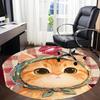 1PC Cat Scarf Office Round Area Rug,  Mat Suitable ForOffice, Under Office Chairs Bedroom Living Room Home Decor, Room Deco