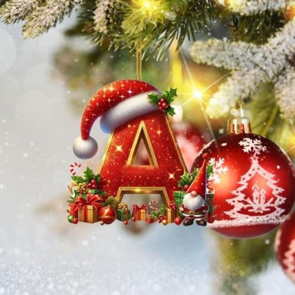 New 26 Letter Christmas Decorations Personalized Design DIY Christmas Tree Hanging Pendant Acrylic Xmas Letter Decoration Gifts