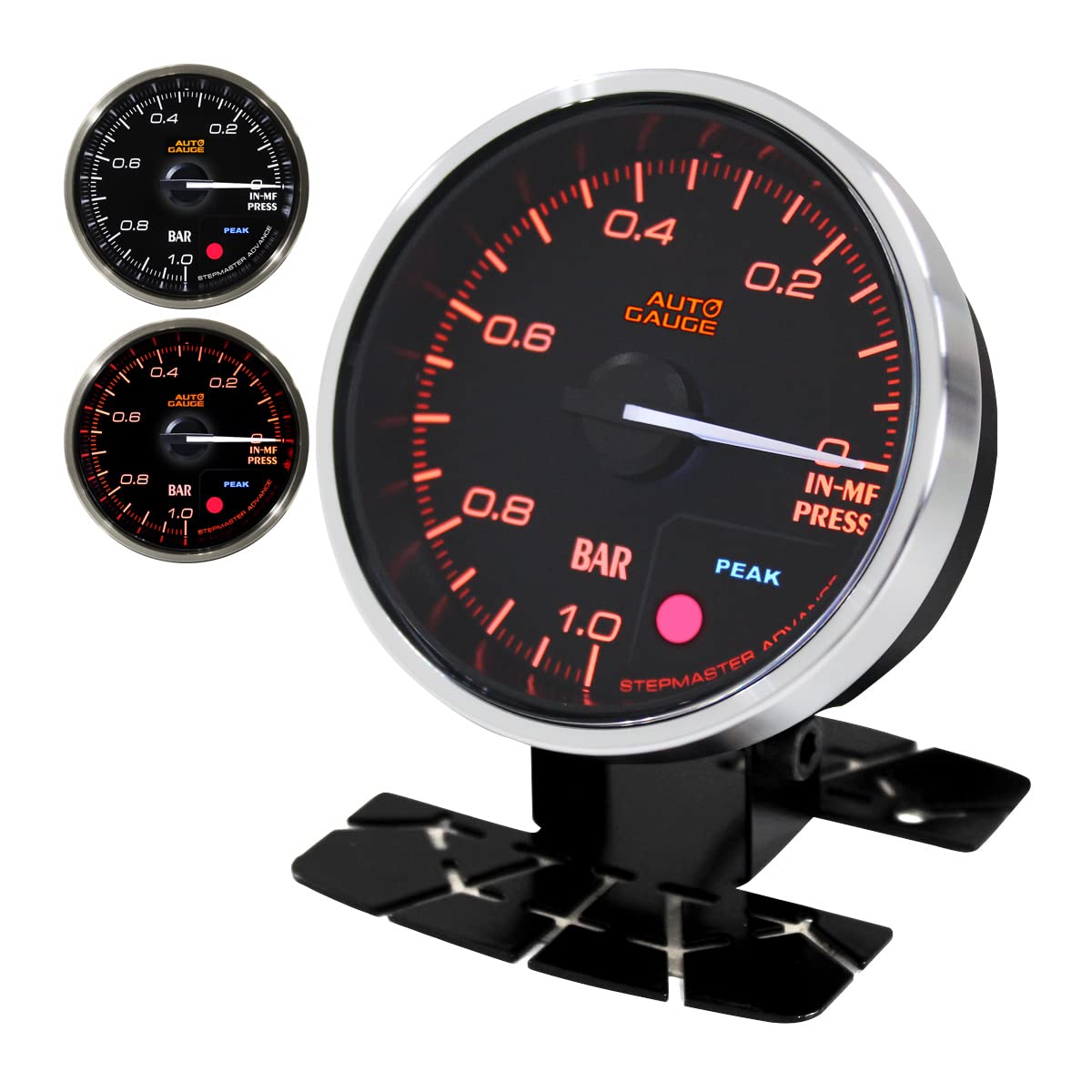 

355 Series Auto Gauge Japanese Motor 2.4 inches (60 mm) Vacuum Meter with Logo Sticker Red White 2 Color Backlight