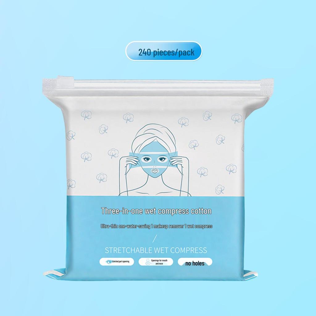 Stretchable Ultra-Thin Disposable Cotton Face Pads with Pre-Cut Nose Opening