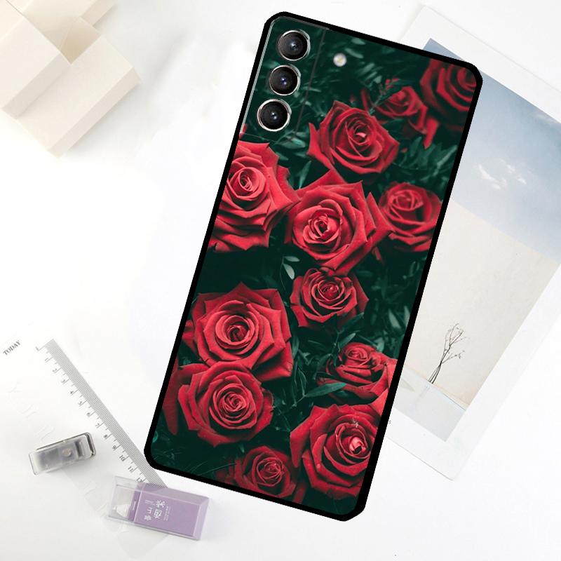 Flower Red Rose Phone Case For Samsung Galaxy S25 FE S20 FE S21 S22 S23 S24 S25 S26 Ultra S10 S25 Plus Cover