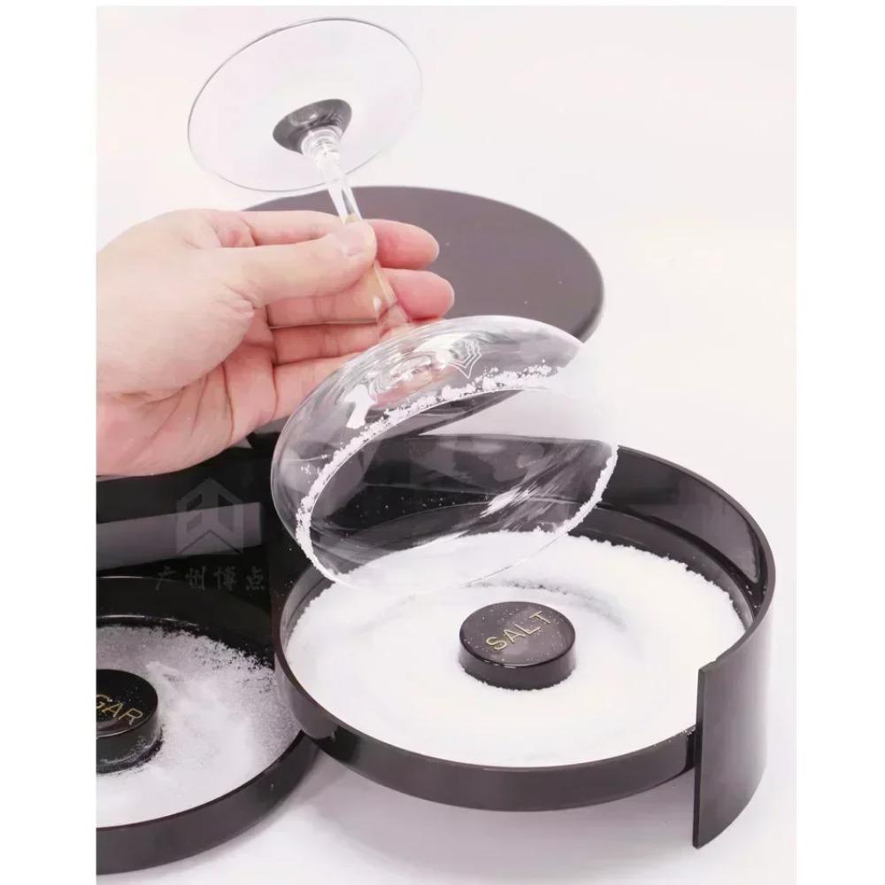 Salt Sticking Device Bartender seasoning three-layer plastic salt edge bar seasoning box sugar edge box Margarita cocktail box