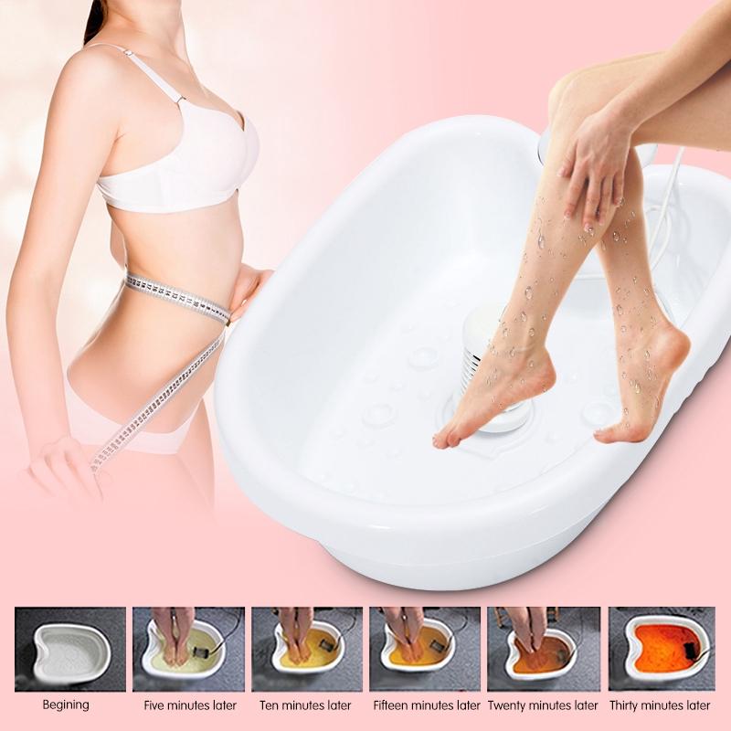 DC 12V Elektrische Anion Ion Detox Fußbad Maschine Wanne Eimer Heizung Ionische Zellreinigung SPA Maschine Instrument Gesundheitspflege Set