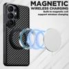 360-degree Rotating Magnetic Carbon Fiber Textured Phone Case for Samsung S26 Ultra S25 S24 S23 S22 Shockproof For Magsafe Cover