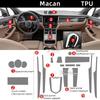 Auto-Innenspiegel Aufkleber Mittelkonsole Schaltung Navigation Armaturenbrett TPU Transparente Folie Für Porsche Macan -