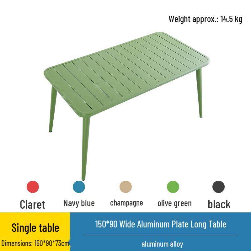 ZISIZ Outdoor Aluminum Long Table