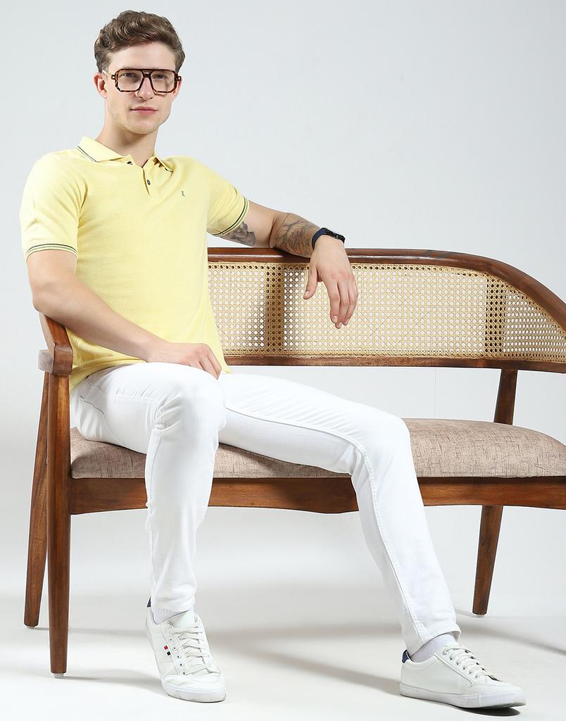 Luxuria Mens Solid Collar Neck Tshirt