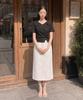 ROEM Linen Denim H-Line Long Skirt Rmwjg25G11