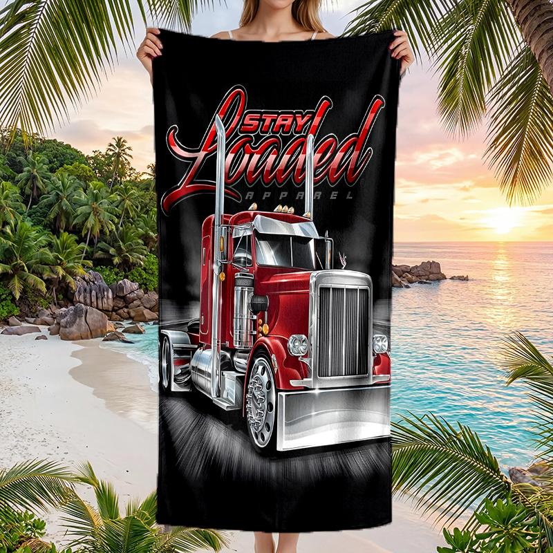 Truck Driver Fashion Beach Towel: Ideal for Summer Adventures Soft, absorbent and quick drying suitable for swimming and bathing