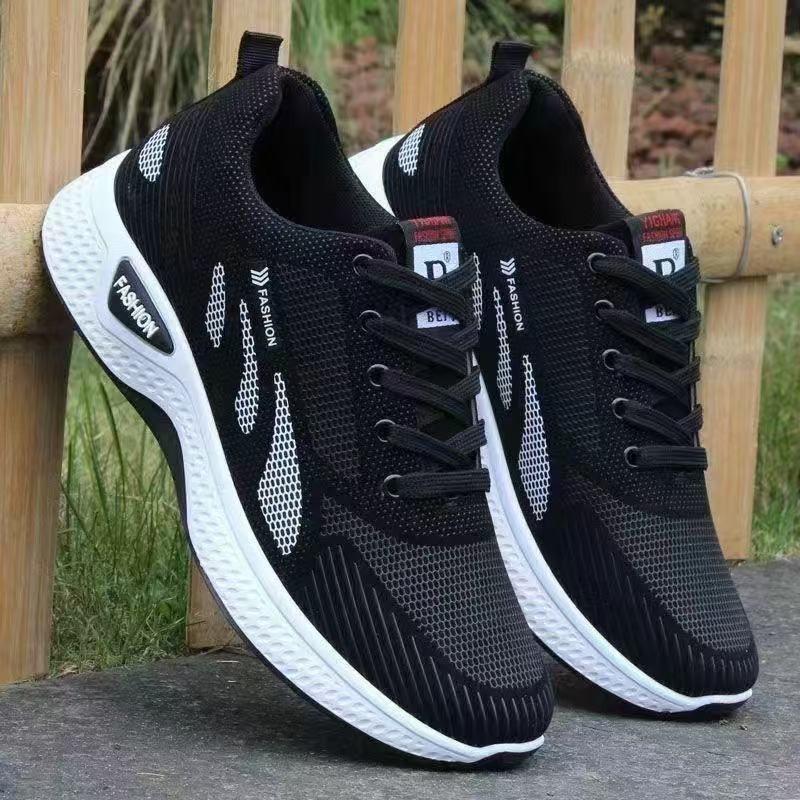 Men's Sneakers, Men's Running Shoes, Leather Upper Low-heel Casual Shoes, Anti-slip Wear-resistant Soft Sole Odor-resistant Work Shoes for Spring