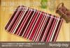 TATSU-CRAFT NR Lunch Tray, Large, Nordic Style, Modern, Turin Stripe, Bordeaux, Red, Non-Slip, Microwave-Safe, Tray, Stylish, Plastic, Large, Small,