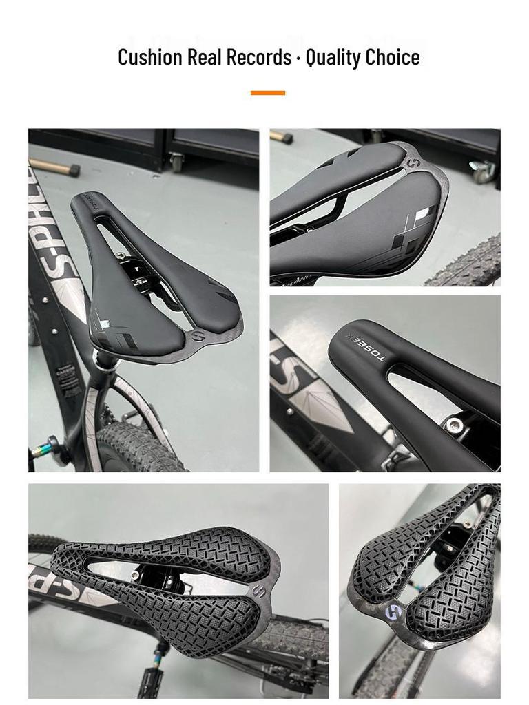 TOSEEK Carbonfaser 3D-gedruckter Fahrradsattel Q11 - Superleichter EVA-Sitz für Straße & Berg