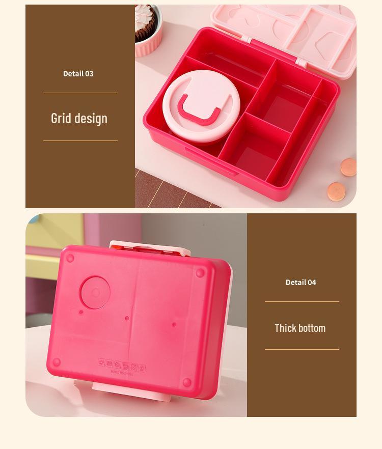 Children’s Building Blocks Bento Lunch Box — Portable, Sealed, with Movable Compartments for Fresh Fruit and Snacks