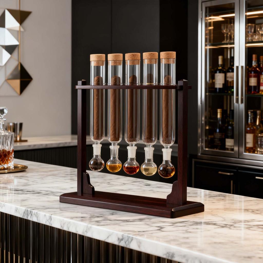 Ein Set aus Plus einem Holzrahmen-Infuser-Luftbefeuchter