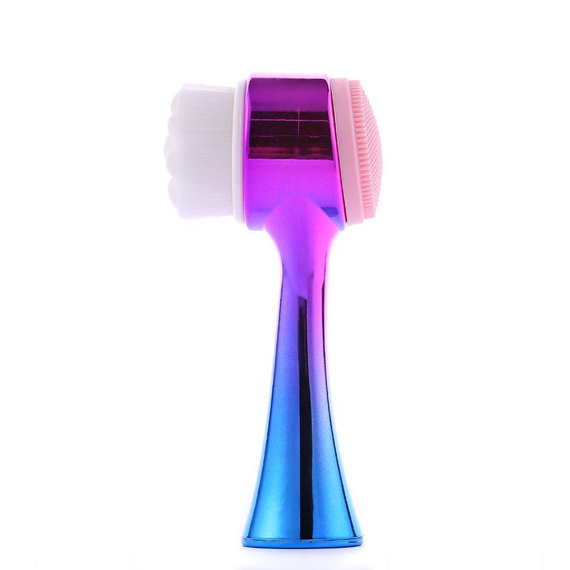 Double-Sided Electroplated Silicone Face Brush: Soft Fiber, Gentle Cleansing & Massage