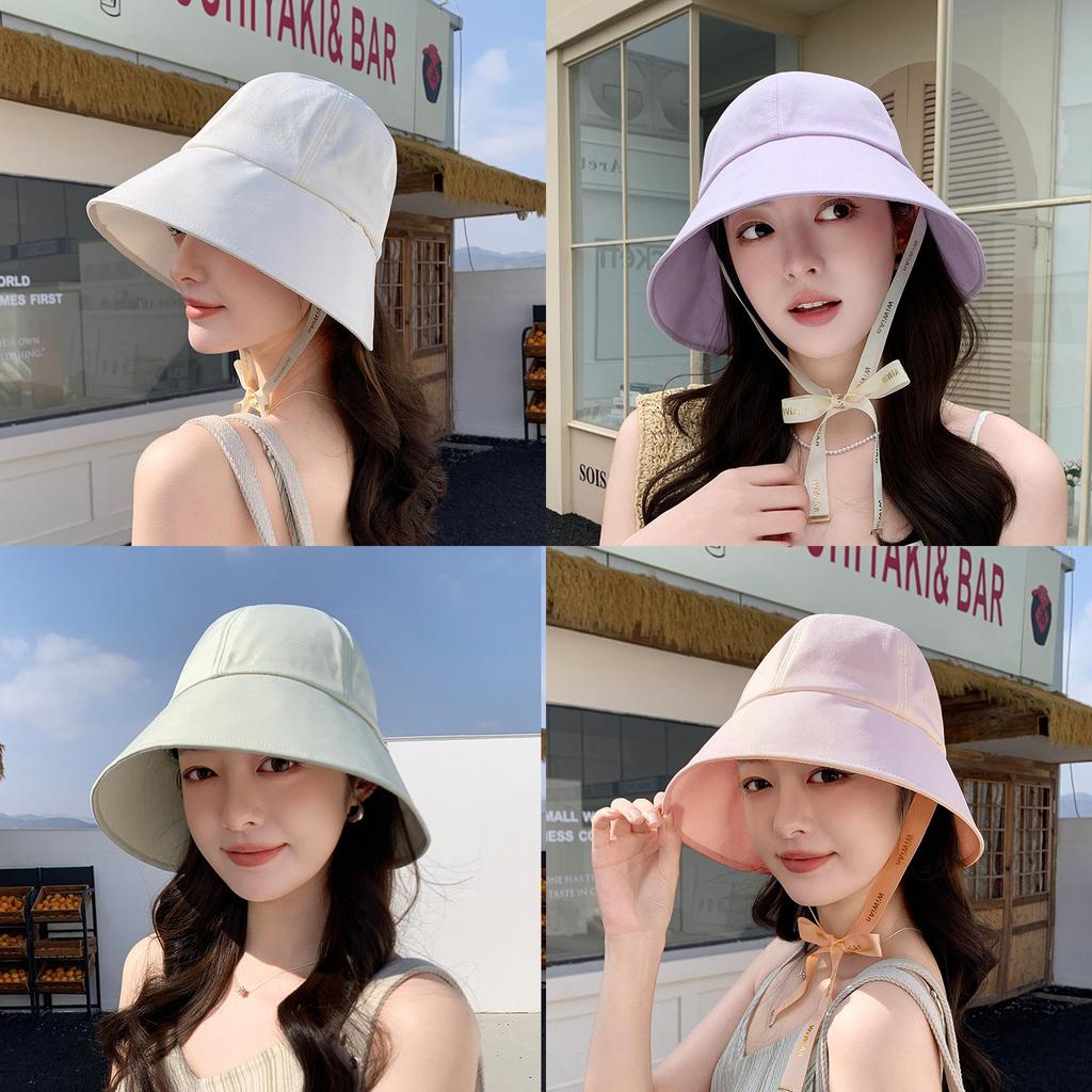 Summer Womens Wide Brim Sun Hat With Adjustable Ties For Face Sun Protection Casual Style