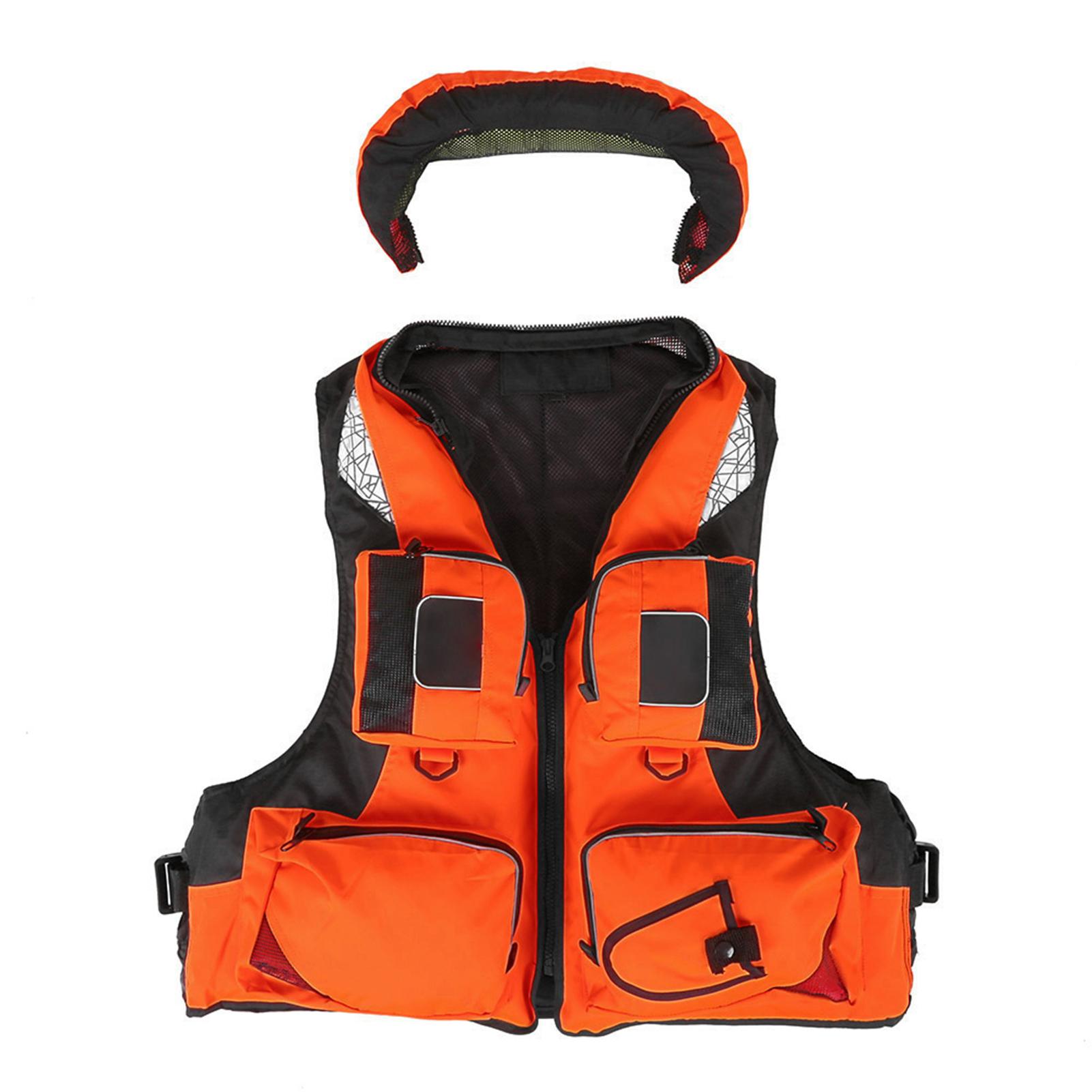 Professional Fishing Polyester Adult Life Jacket Survival Vest Swimming Boating Drifting