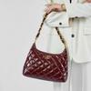 2025 New Style-Inspired Genuine Leather Single-Shoulder Hippie Bag High-End Thick Chain Hobo Underarm Bag Quilted Chain Bag