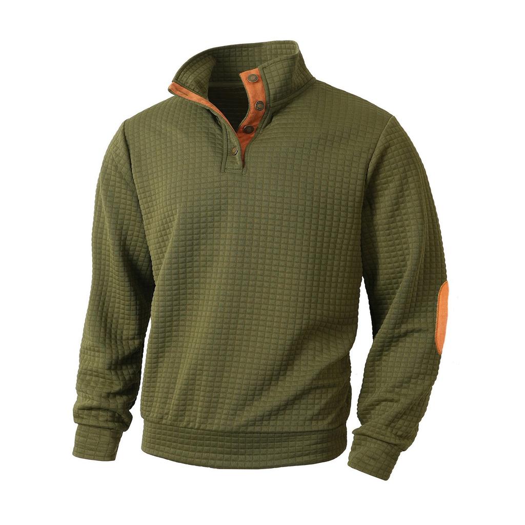 Herren Einfarbig Stehkragen Knopf Sweatshirt Hoodie Herren Sport Übergröße Lässiges Sweatshirt