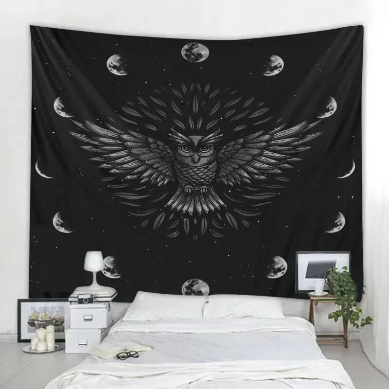 Kreativer Eulen-Dekowandteppich Büro Wohnzimmer Dekoration Zuhause Wandteppich