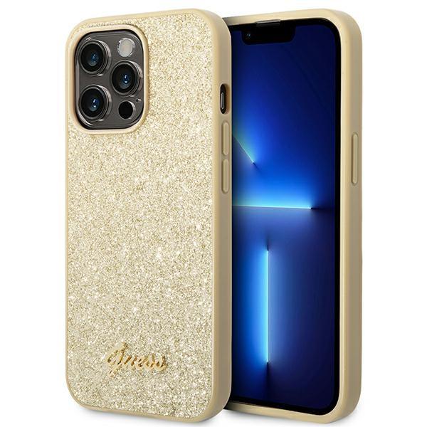 Guess Guhcp14Lhggshd Iphone 14 Pro6,1 Złoty/Gold Hard Case Glitter Script