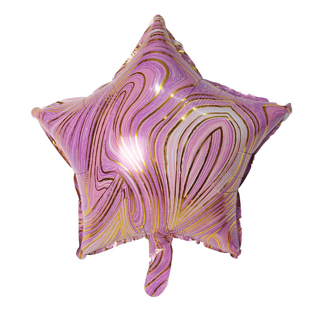 18inch Agate Love Peach Heart Balloons Birthday Wedding Party Decoration Colorful Cloud Pattern Pentagram Aluminum Foil Balloon