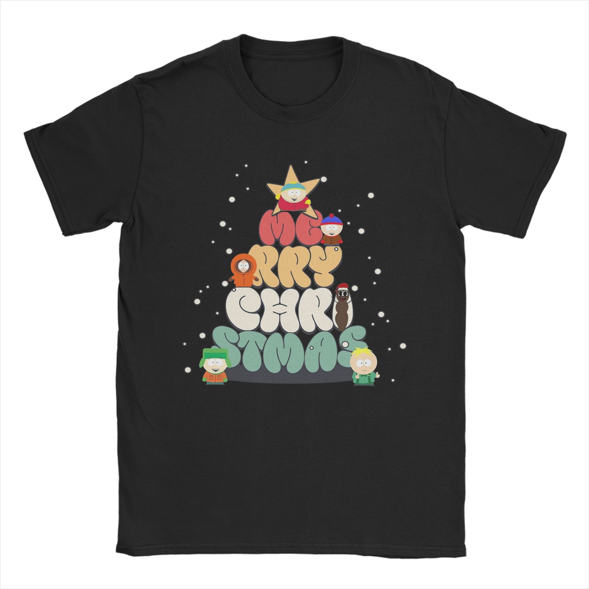 

Humor Mr Hankey Around The Christmas Tree South-Park T-Shirt for Men Crew Neck Pure Cotton T Shirts Short Sleeve Tees Clothing 4XL